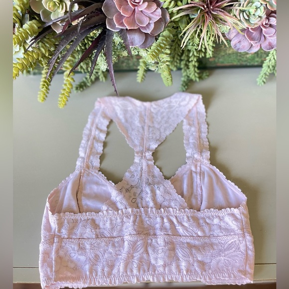 FREE PEOPLE Intimately 🌸 Galloon Racerback Floral Lace Bralette, Ballet | S - Picture 5 of 15